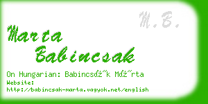 marta babincsak business card